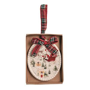 Mud Pie Santa Flying Sleigh Scene Ornament
