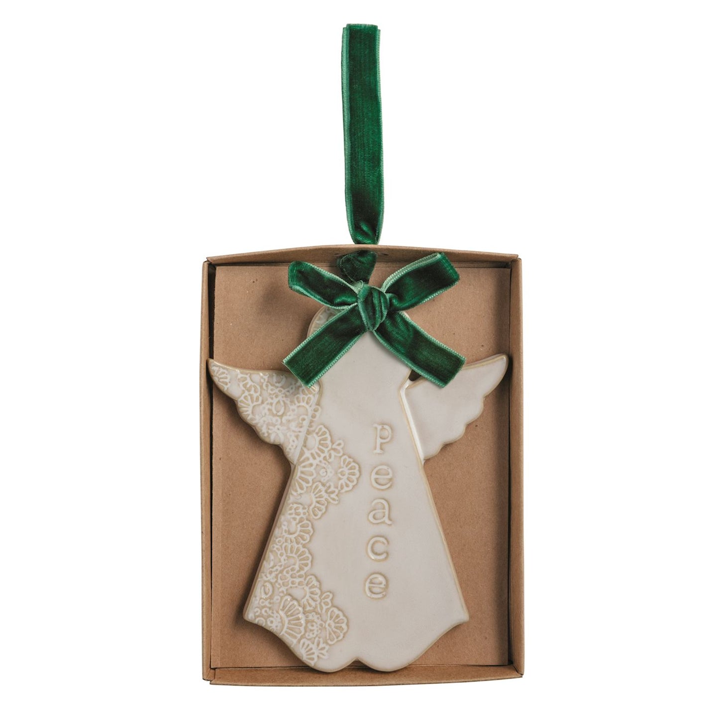 Mud Pie White Christmas Figural Ceramic Ornament