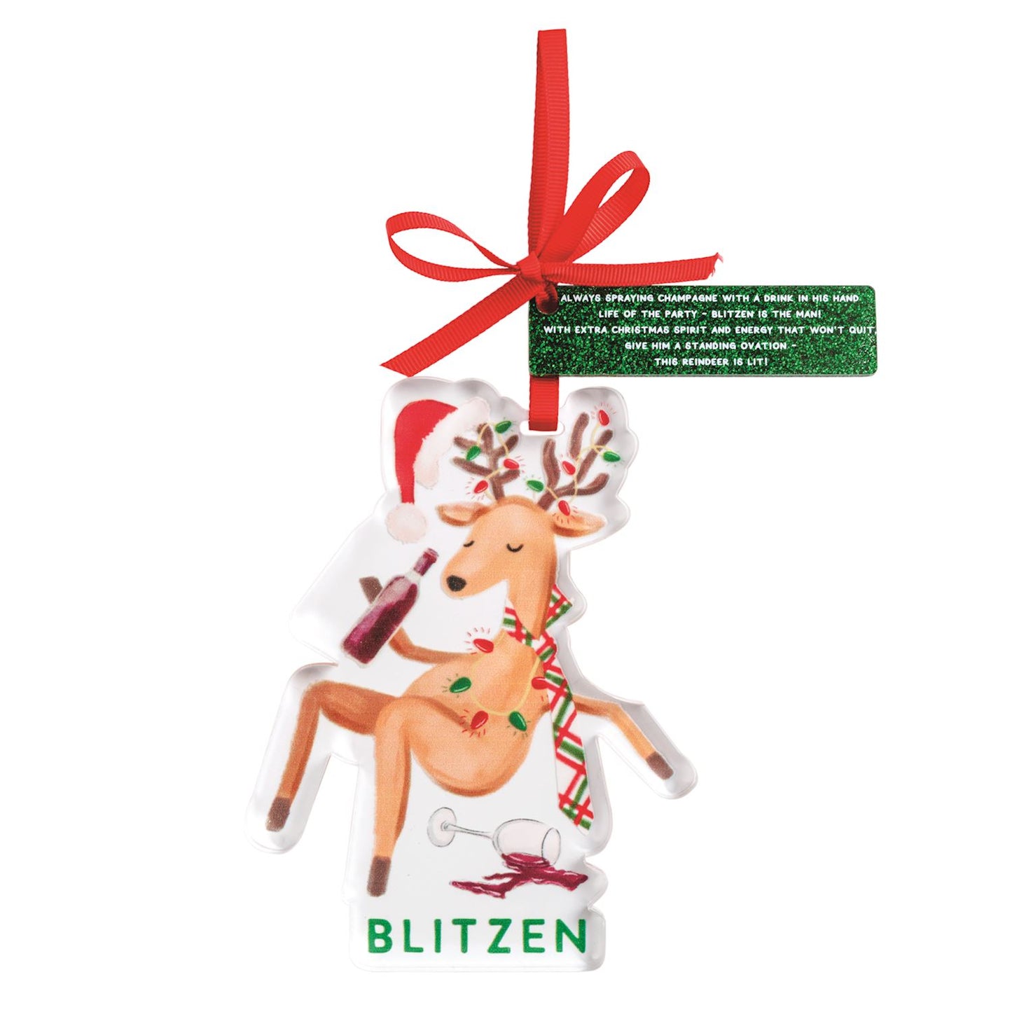 Mud Pie Acrylic Santa's Reindeer Ornaments