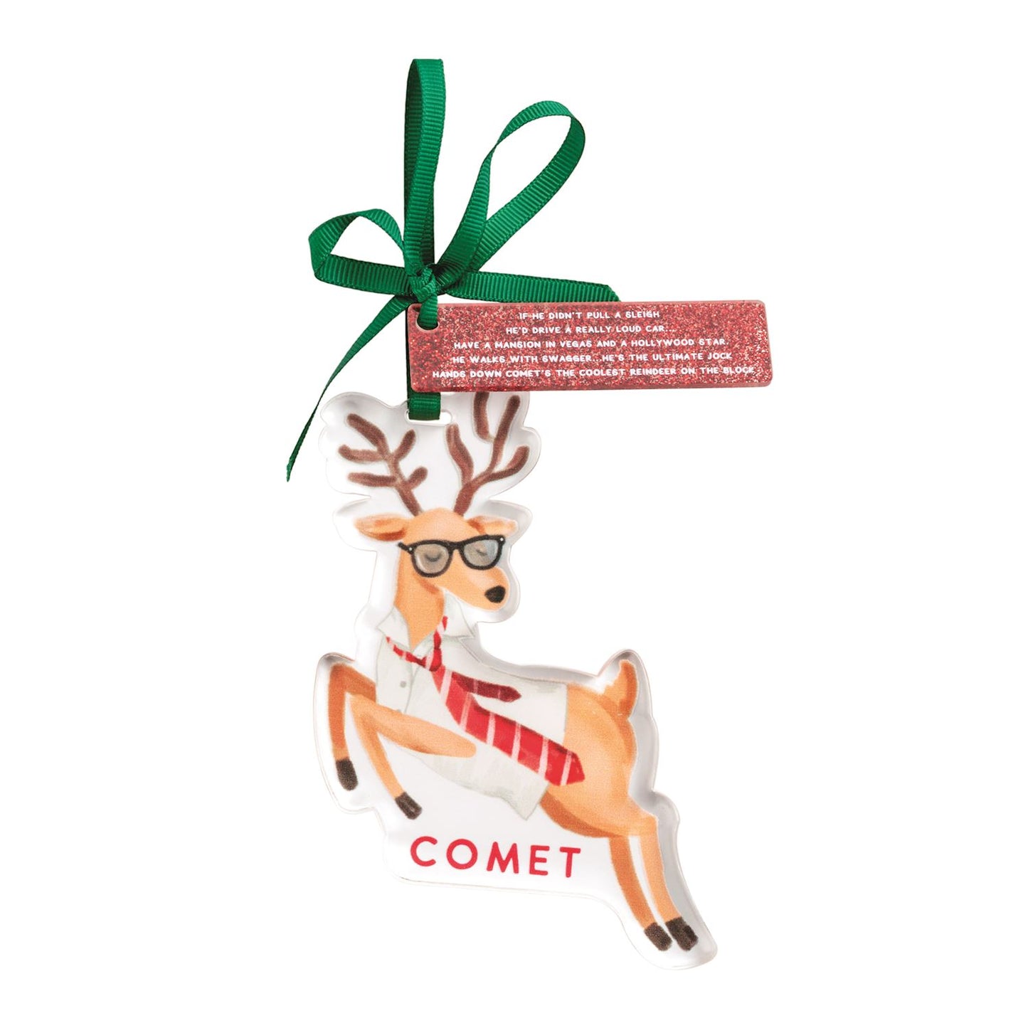 Mud Pie Acrylic Santa's Reindeer Ornaments