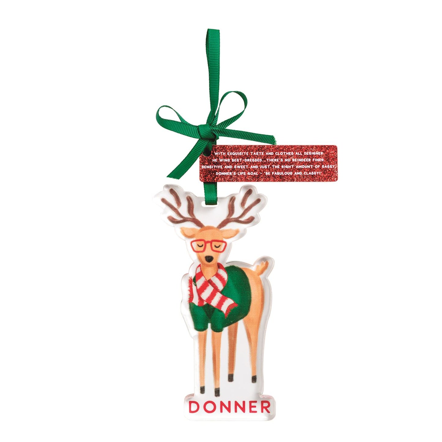Mud Pie Acrylic Santa's Reindeer Ornaments