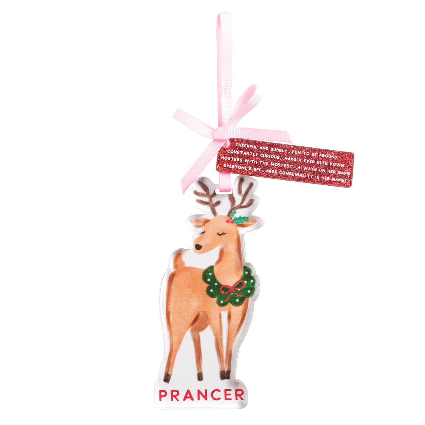 Mud Pie Acrylic Santa's Reindeer Ornaments