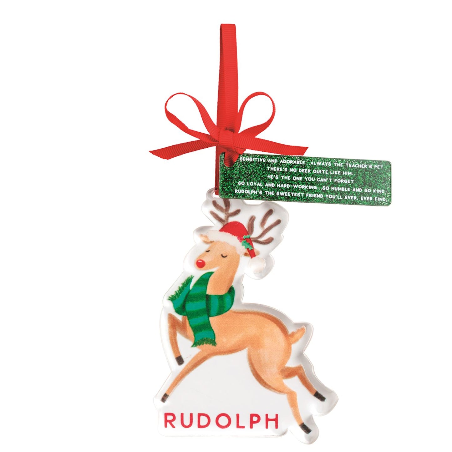 Mud Pie Acrylic Santa's Reindeer Ornaments