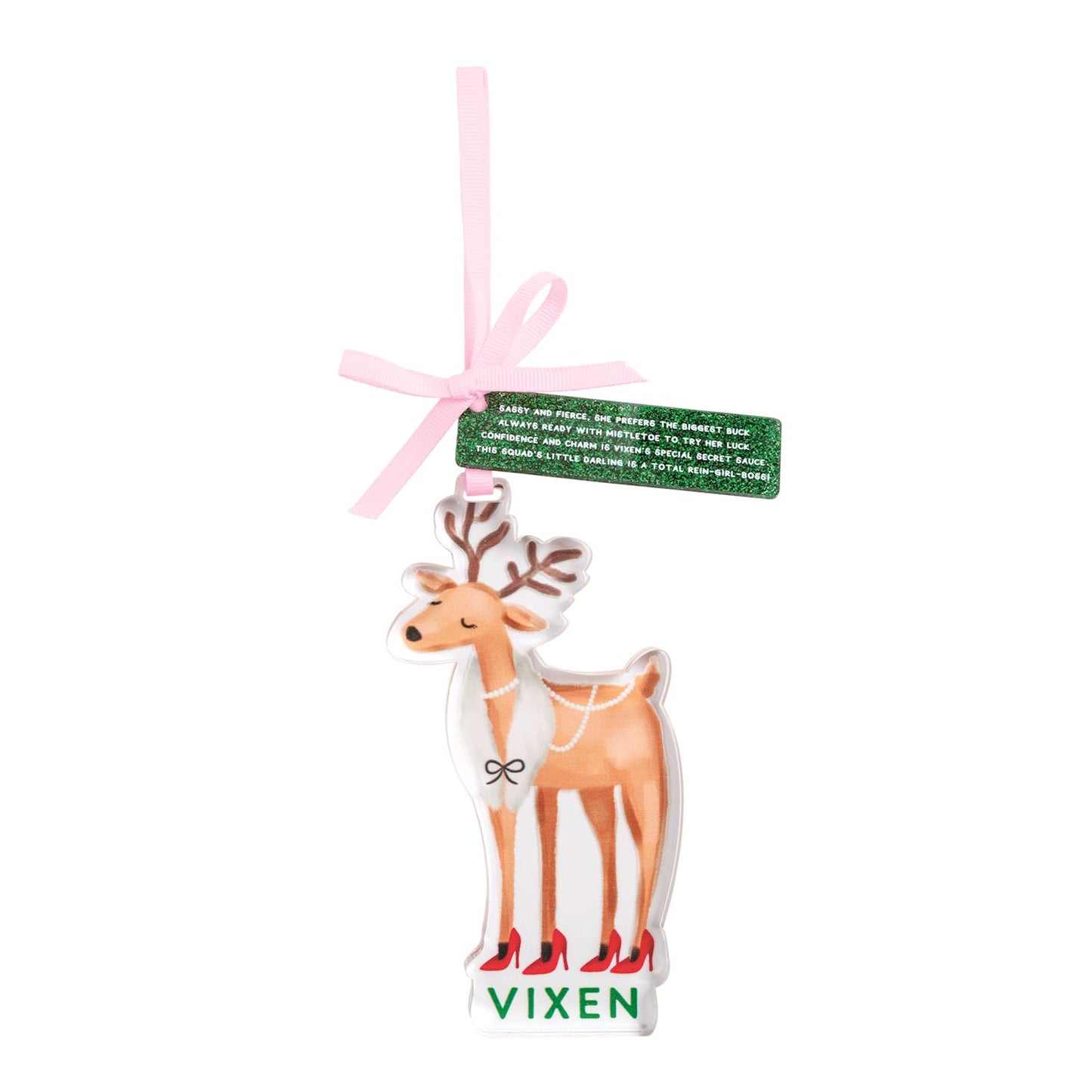 Mud Pie Acrylic Santa's Reindeer Ornaments