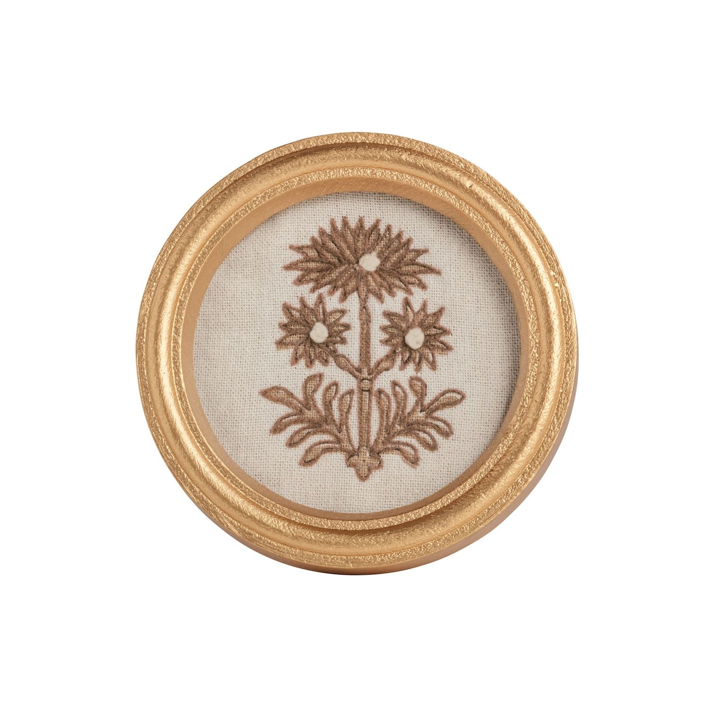 Mud Pie Gold Framed Block Print Flowers