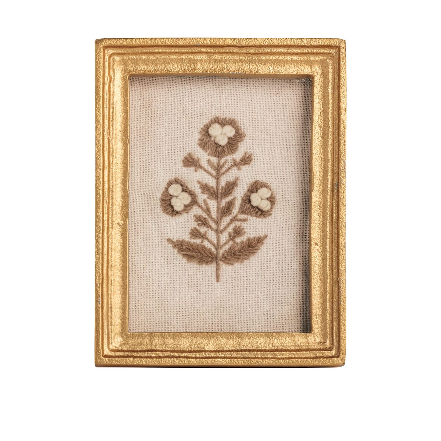 Mud Pie Gold Framed Block Print Flowers