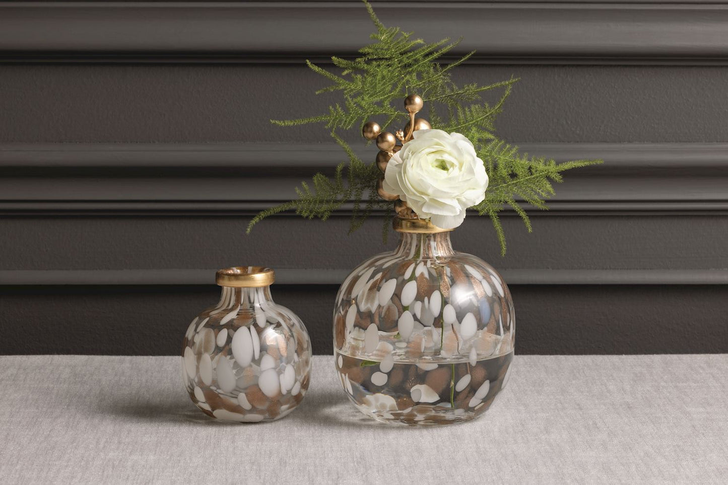 Mud Pie Gold Tortoise Glass Vase