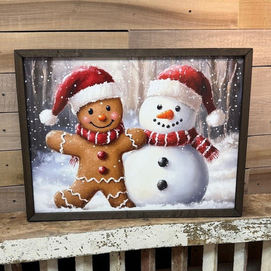 Gingerbread Snowman Friends Box Frame