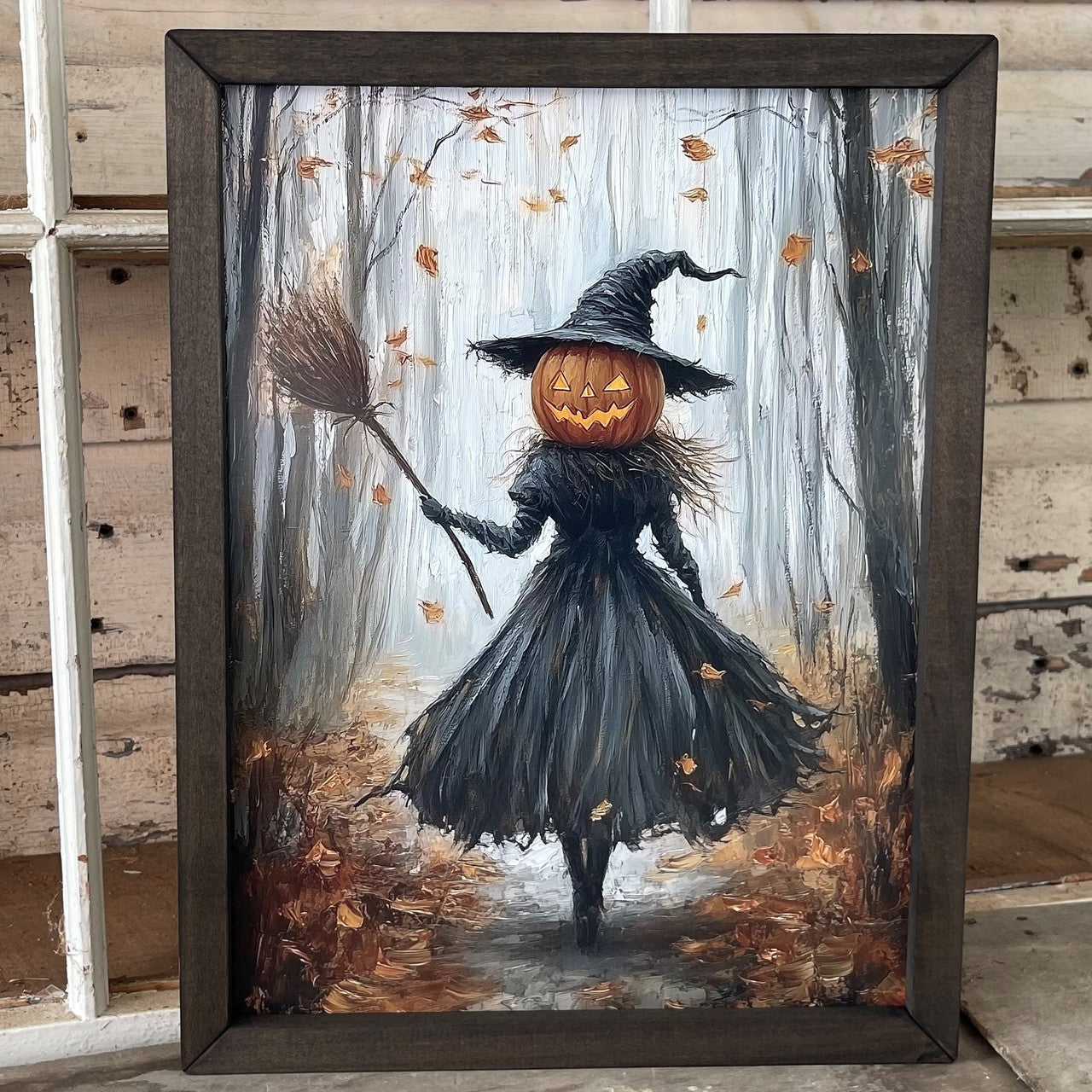 Pumpkin Head Witch Box Frame