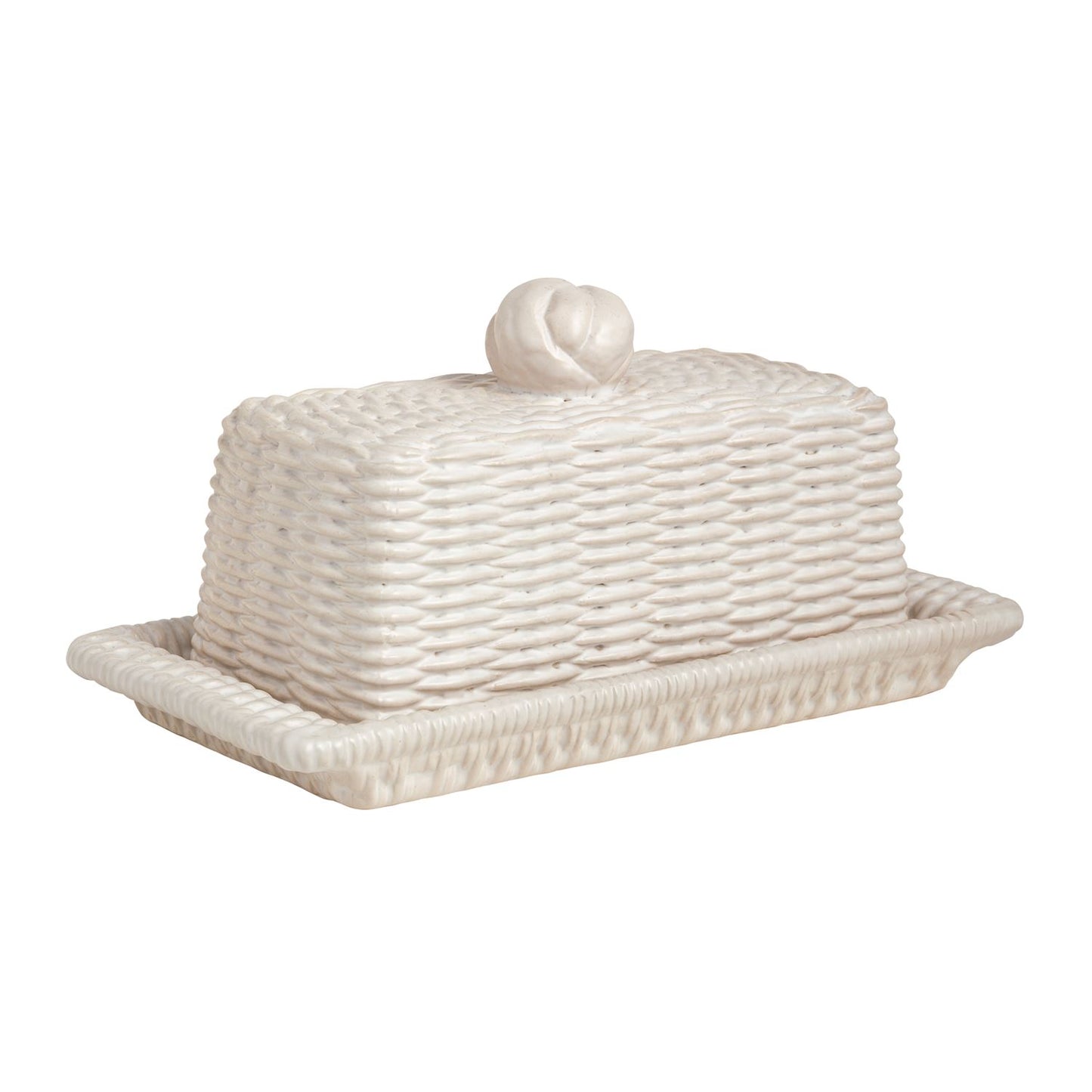 Mud Pie Woven Ceramic Butter Dish