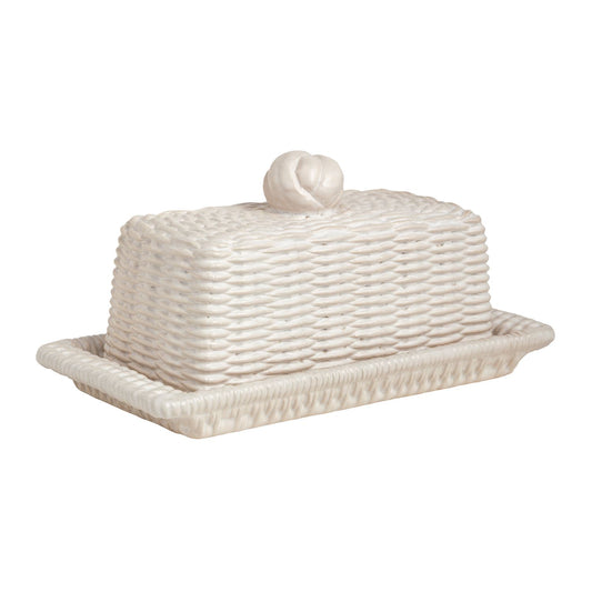 Mud Pie Woven Ceramic Butter Dish