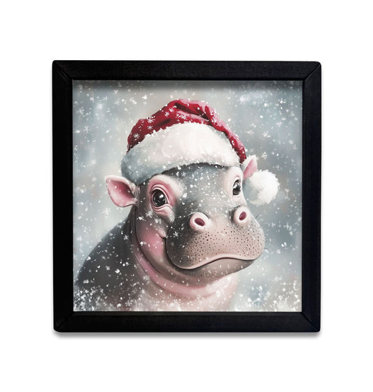 Christmas Hippo Box Frame