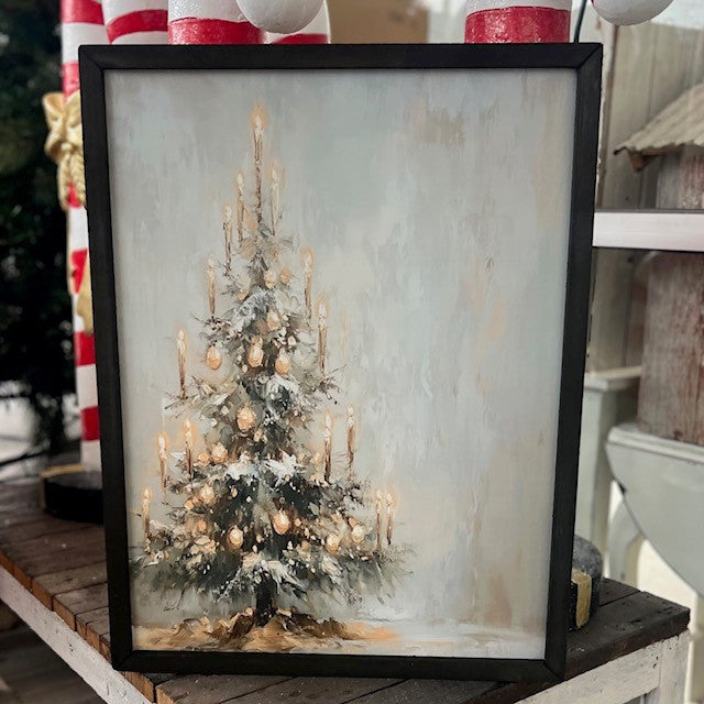Golden Radiance Christmas Tree Box Frame