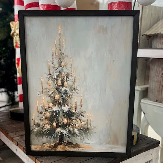Golden Radiance Christmas Tree Box Frame