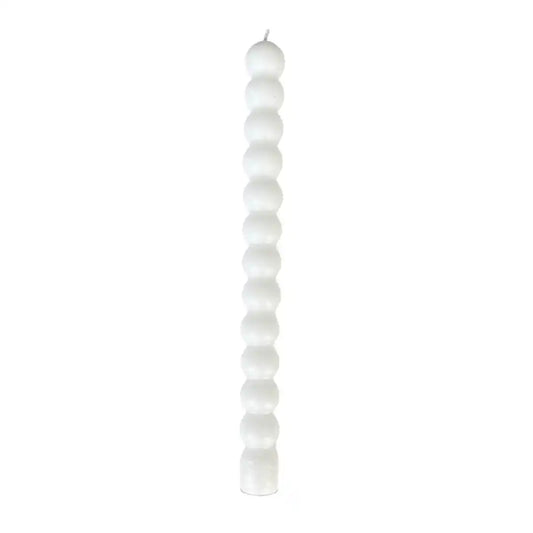 Mud Pie White Bauble Stacked Taper Candle