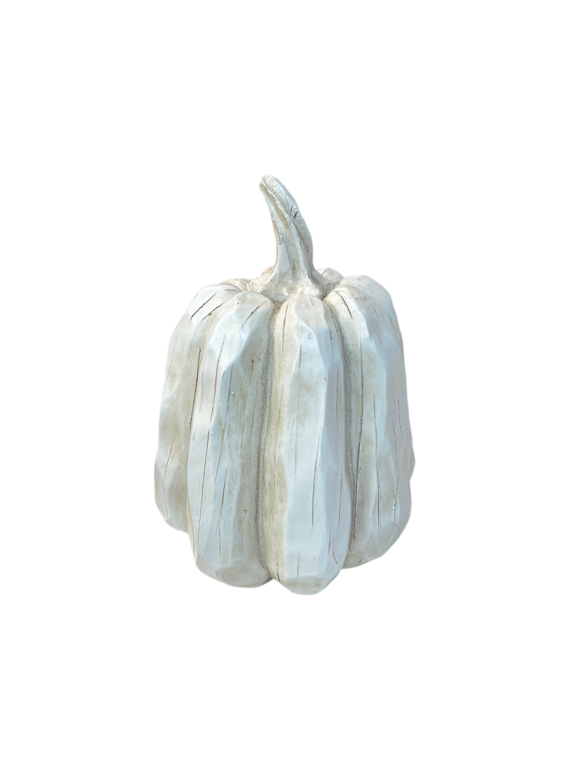Medium White Resin Pumpkin