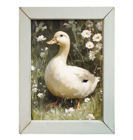 Vintage Duck With White Stain Frame- 12x16