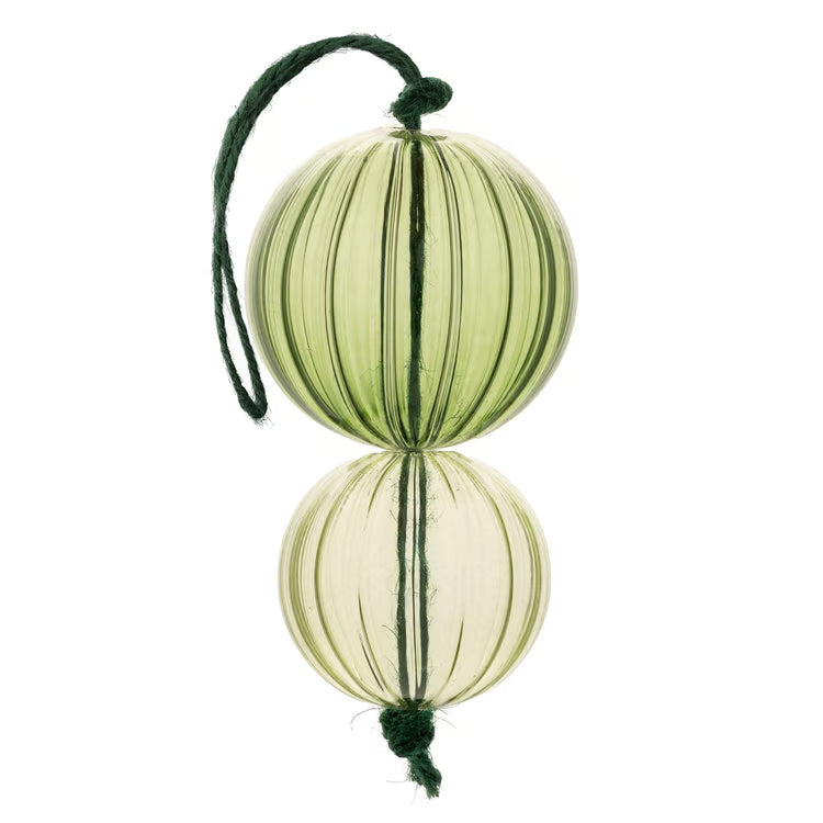 Hanging Double Orb Glass Ornament