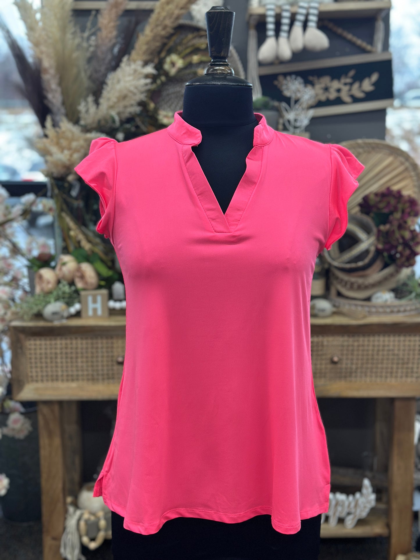 Light Weight Short Sleeve V-Neck Top