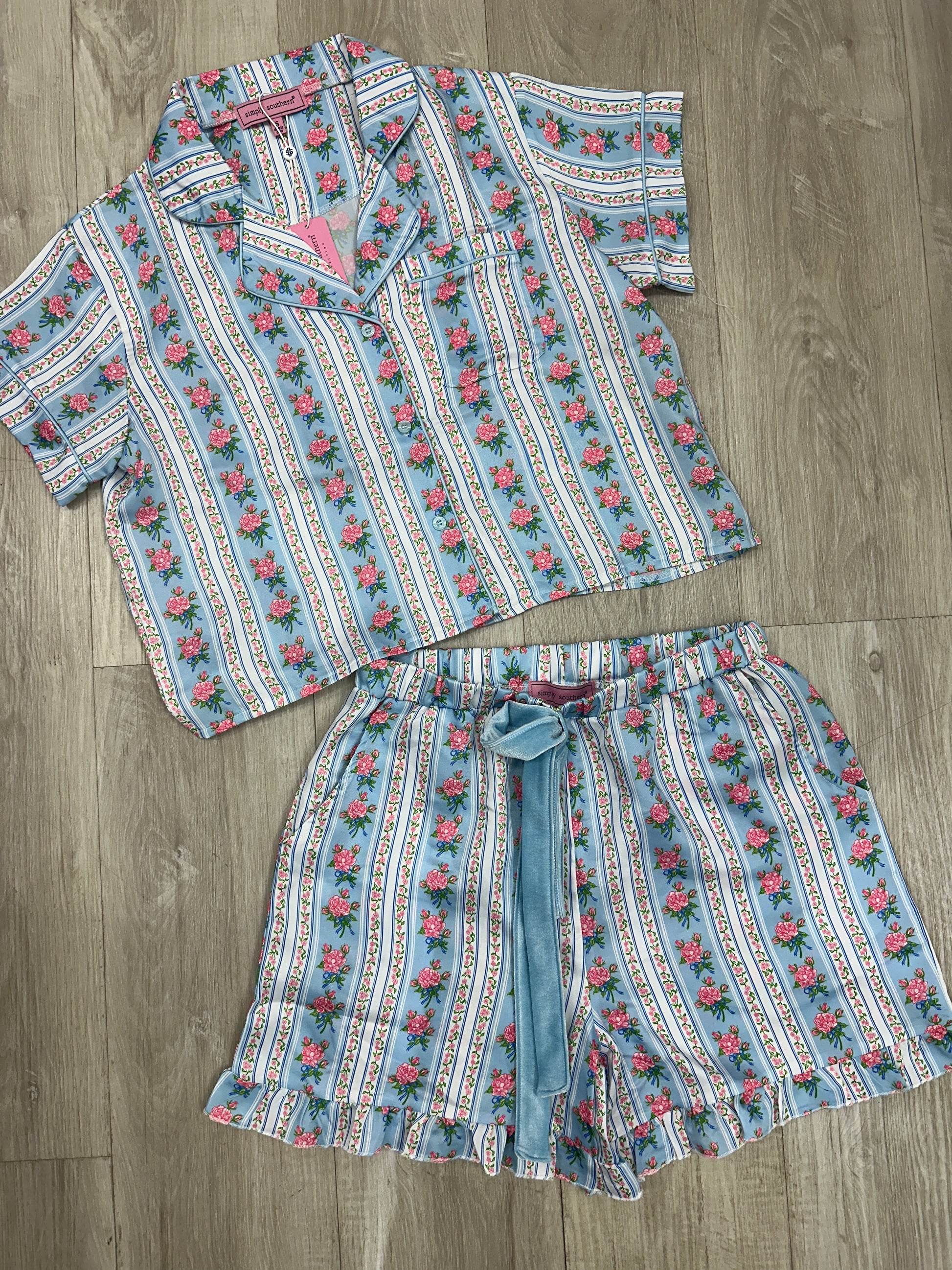 Simply Southern Silk Pajama Shorts Set