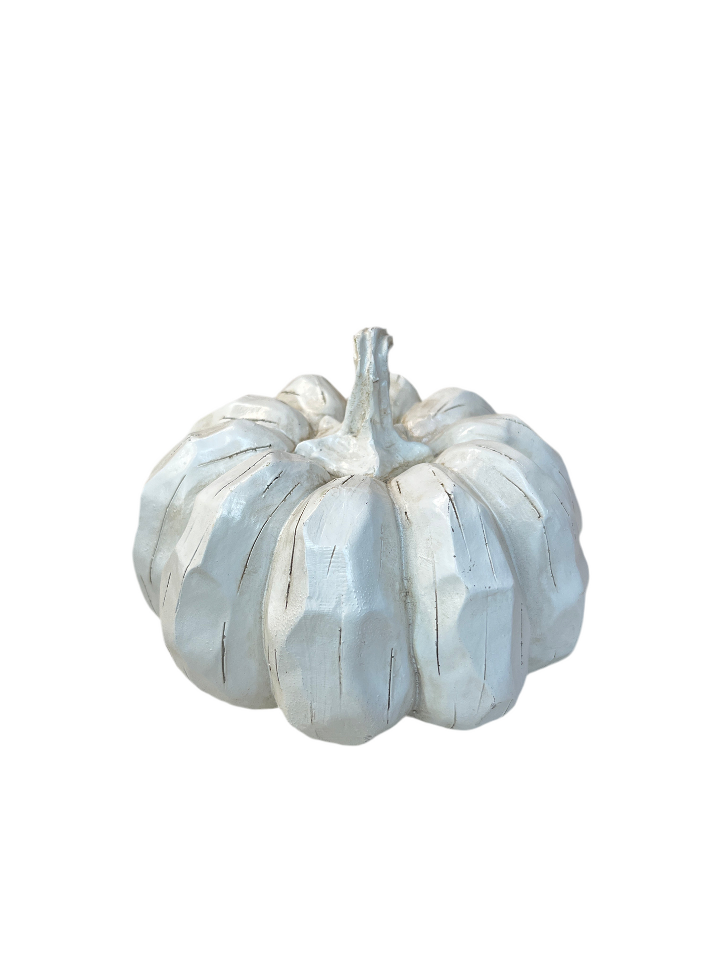 Medium White Resin Pumpkin