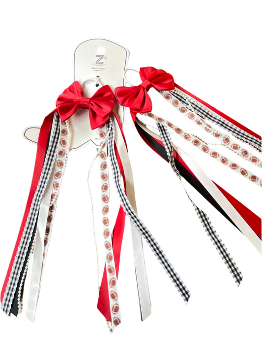 Red & Black Football Boot Bows