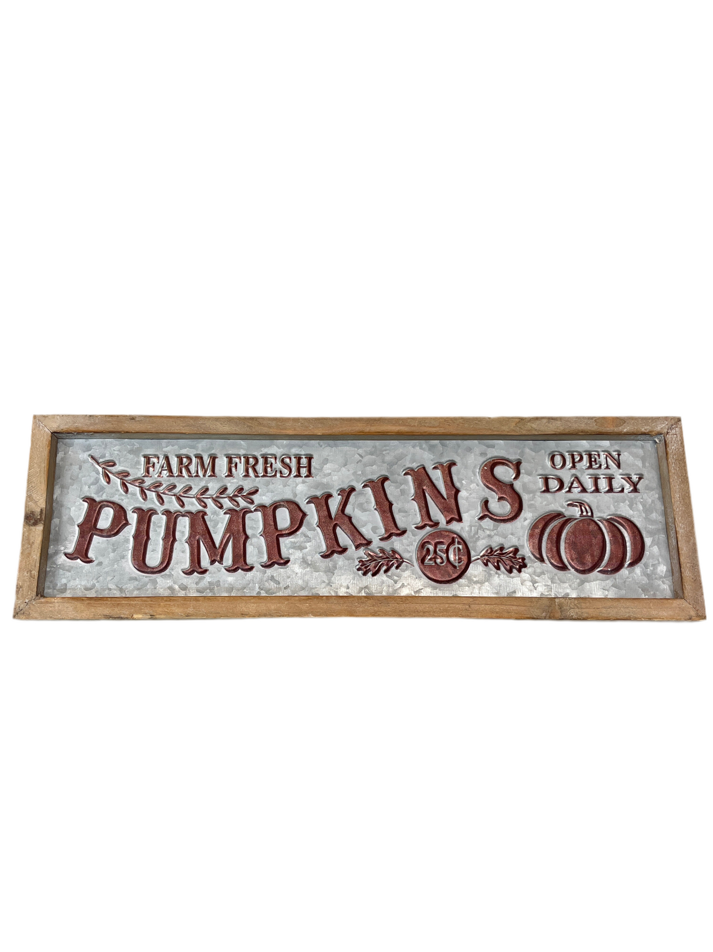 Metal Fall Sign With Wooden Frame
