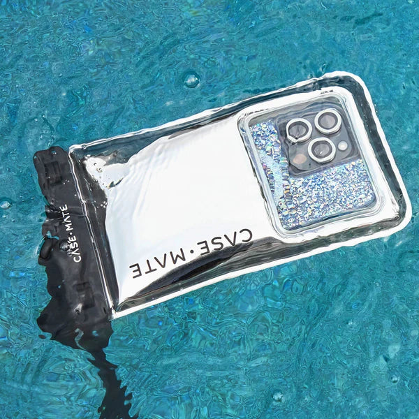 Case Mate Large Waterproof Floating Phone Pouch- Silver Chrome