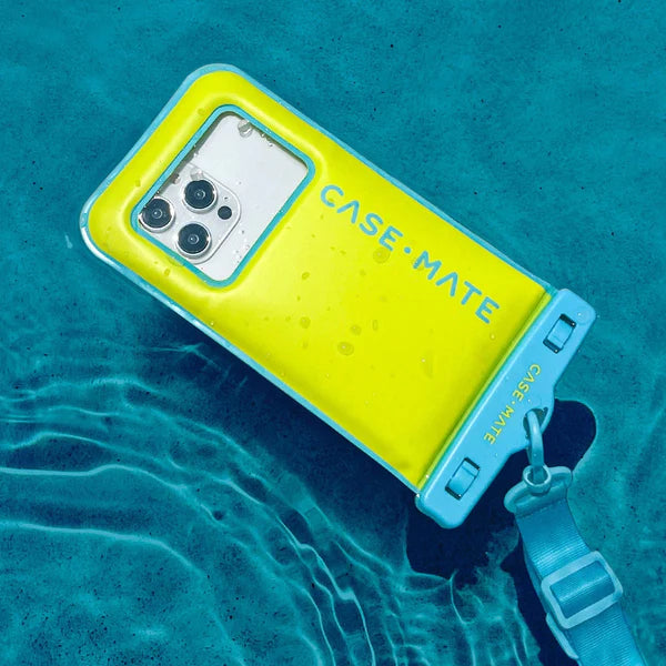 Case Mate Large Waterproof Floating Phone Pouch- Citrus Splash Lime/Blue