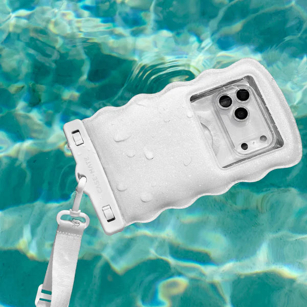 Case Mate Large Wavy Waterproof Floating Phone Pouch- Ivory Twinkle