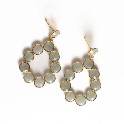 Gemstone Teardrop Earring