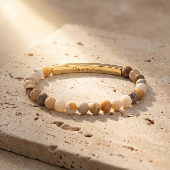 Secret Message Stone Bracelets- You Are Loved