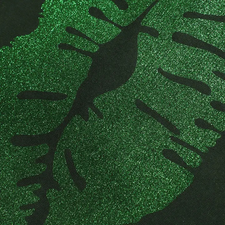 Forest Green Lucky Kiss Glitter Fleece Sweatshirt