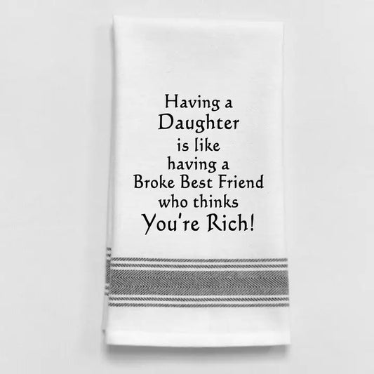 Wild Hare Having A Daughter Tea Towel