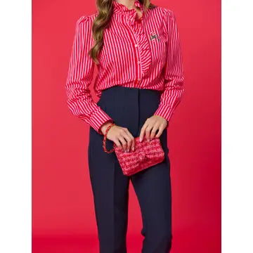Shiraleah Candy Cane Ruffle Blouse