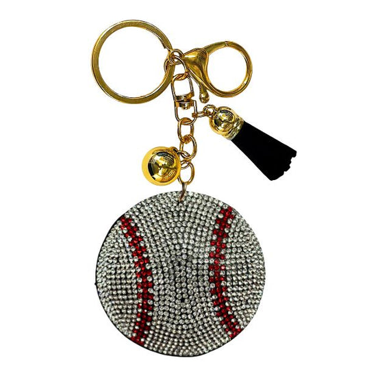 Baseball Crystal Bling Keychains