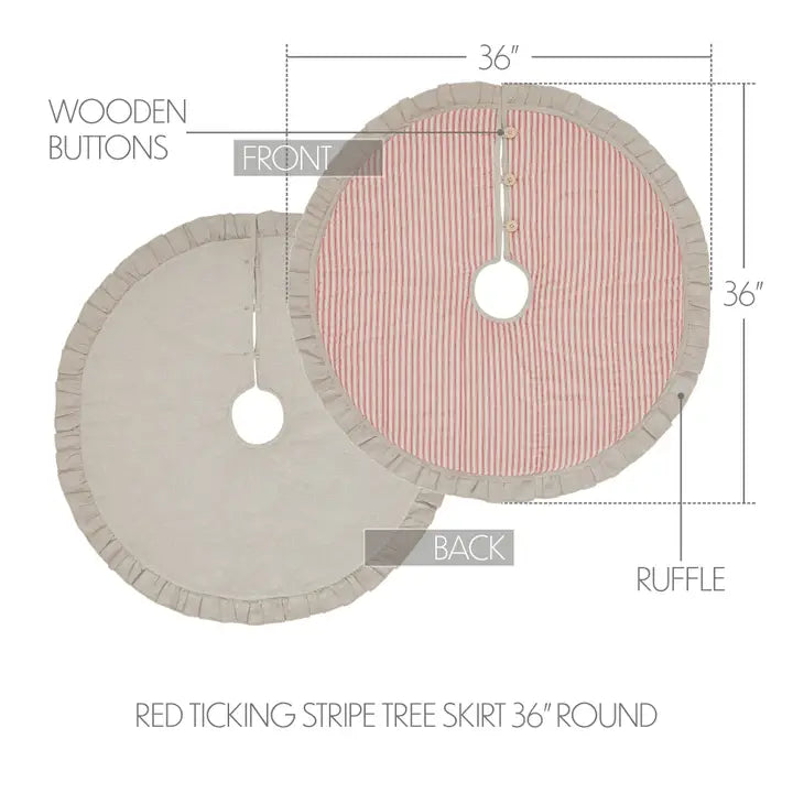 Sawyer Mill Red Ticking Stripe Tree Skirt