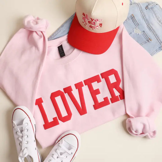 Lover Puff Sweatshirt- Light Pink