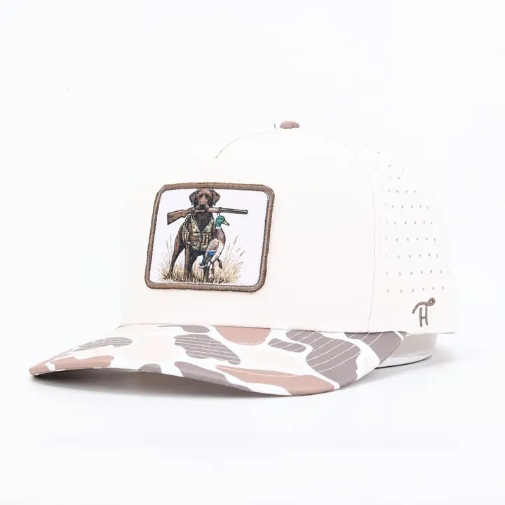 Happy Threads Camo Hat- Hunting Lab