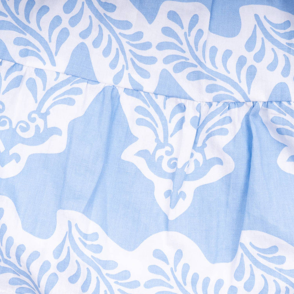 Modern Blue Puff Sleeve Smocked Dress