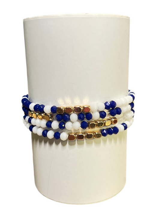 Blue & White Gameday Bracelets
