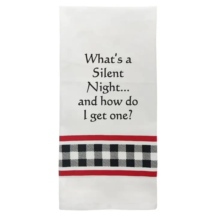 Wild Hare Silent Night Christmas Tea Towel