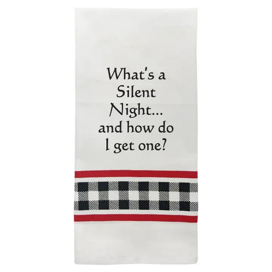 Wild Hare Silent Night Christmas Tea Towel