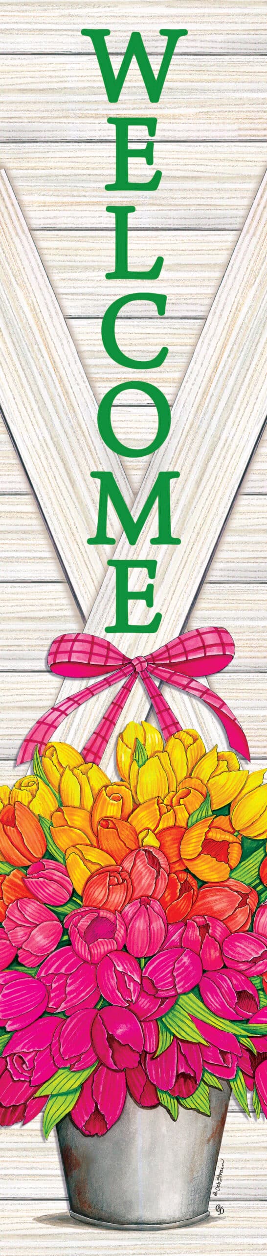 Welcome Tulips Yard Expression Sign