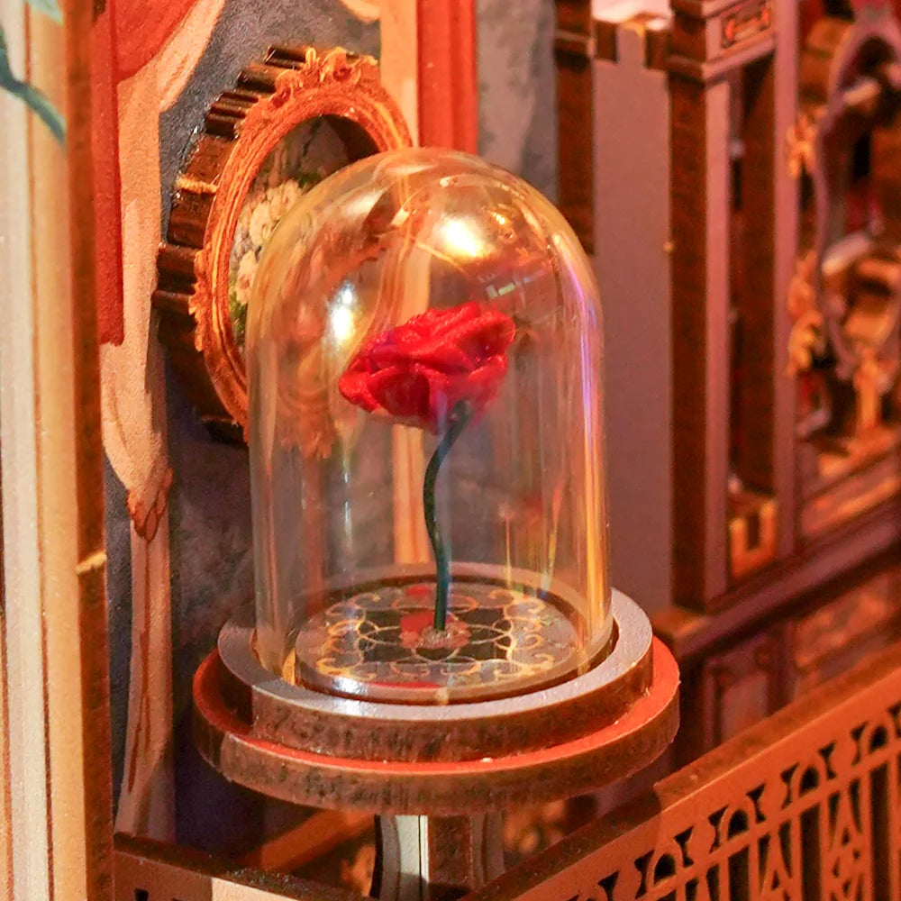 Enchanted Rose w/ Dust Cover Type::DIY Miniature Book Nook Kit