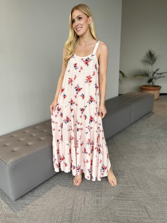 White Dainty Floral Maxi Dress