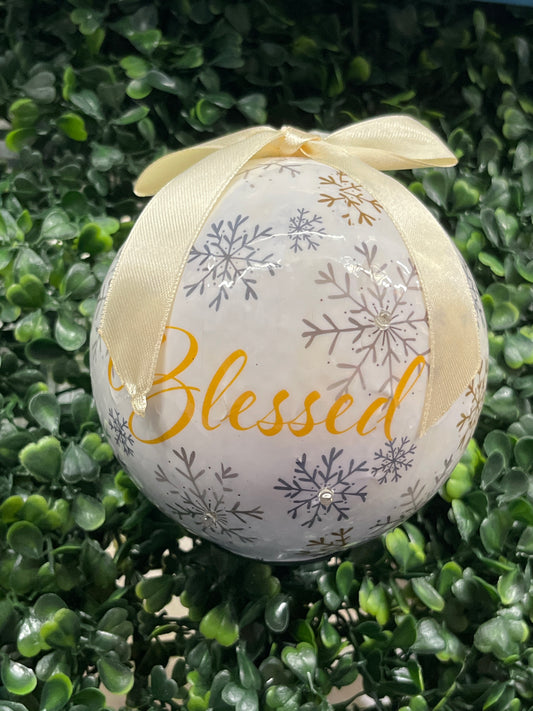 Large Blinking Ball With Snowflakes Ornament