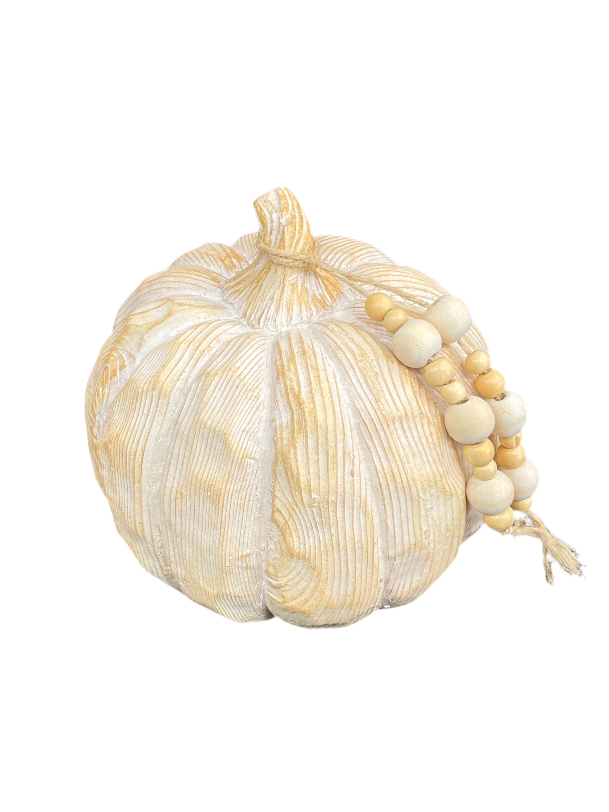Resin Pumpkin Wooden Bead Accent