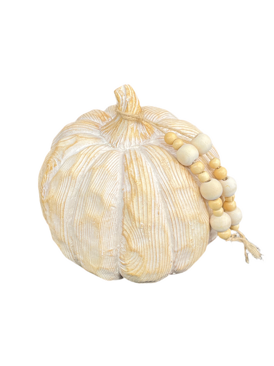 Resin Pumpkin Wooden Bead Accent