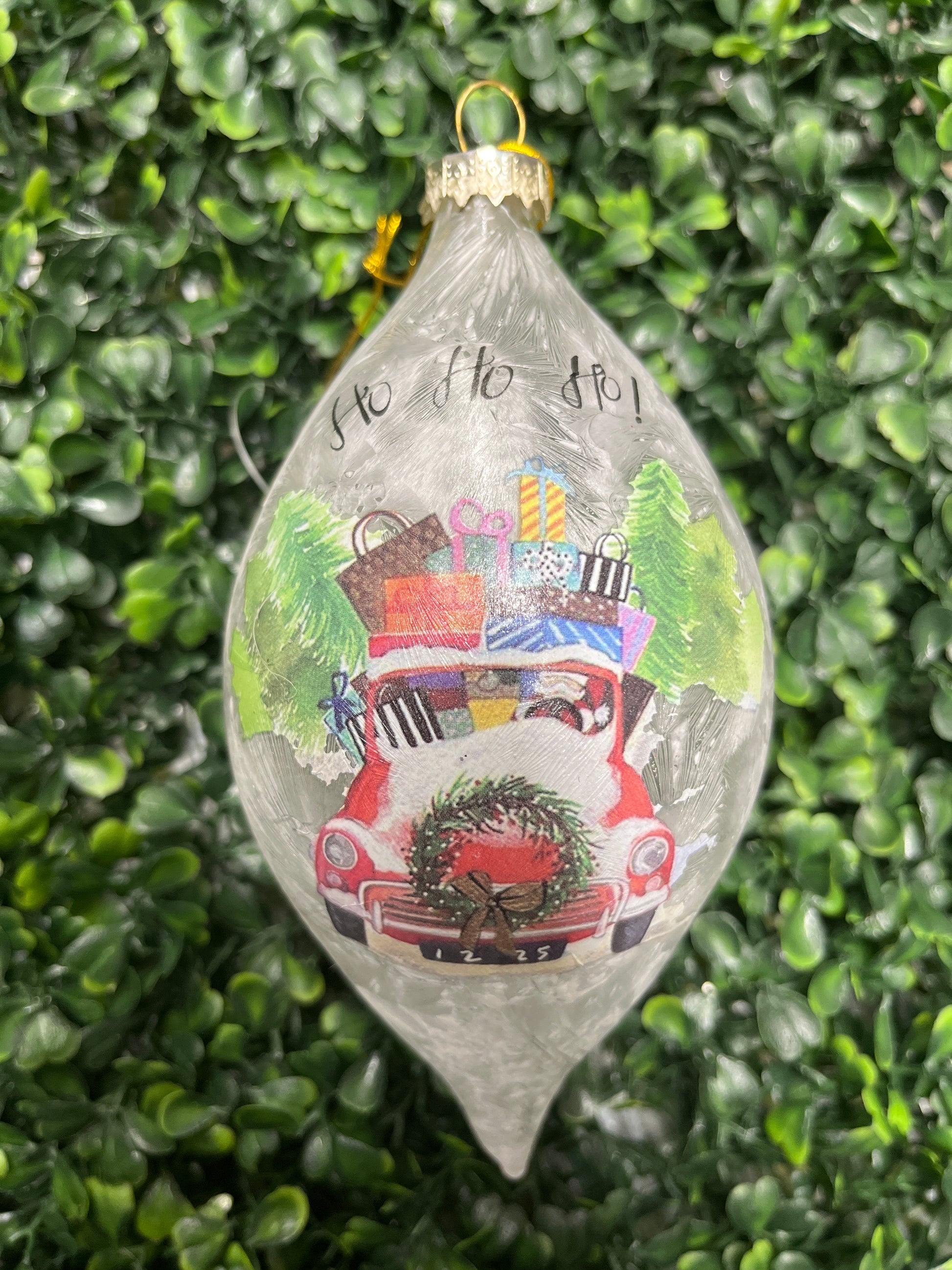 Glass Truck Ornament